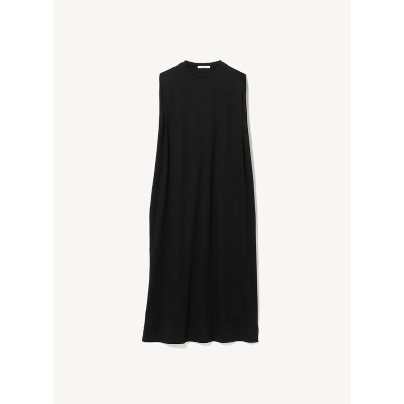 Tucked Shoulder Cotton Dress|Black|1|2