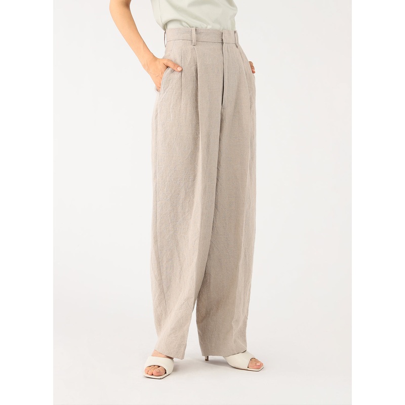 Linen Tapered Pants|Off White|36