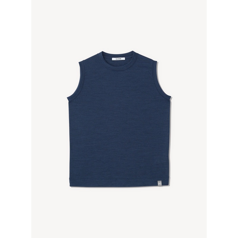 60/2 UV Cotton Sleeveless Tee|Navy|1|2