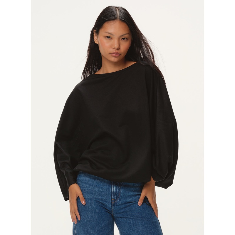 Lea Jersey Diamond Top|Black|One Size