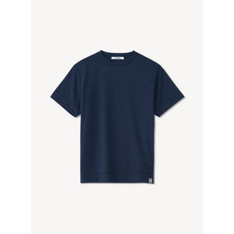 Wool Polyester Tee|Navy|1|2