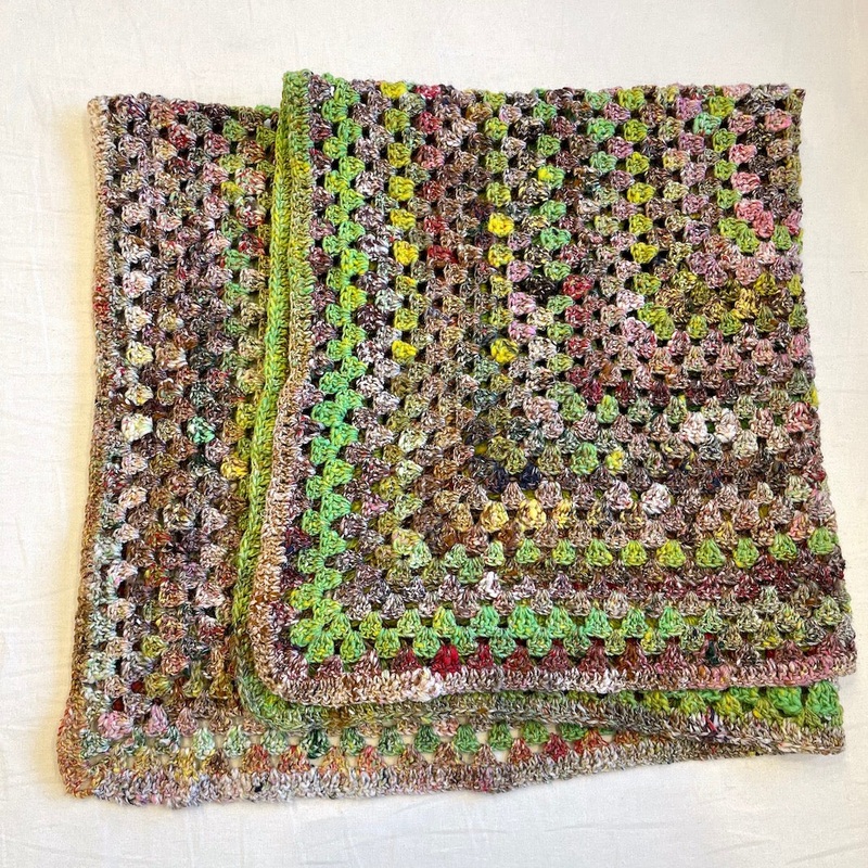Granny Square Baby Blanket (Kibou version) Crochet Kit | Noro Kibou & Crochet Pattern (#159)