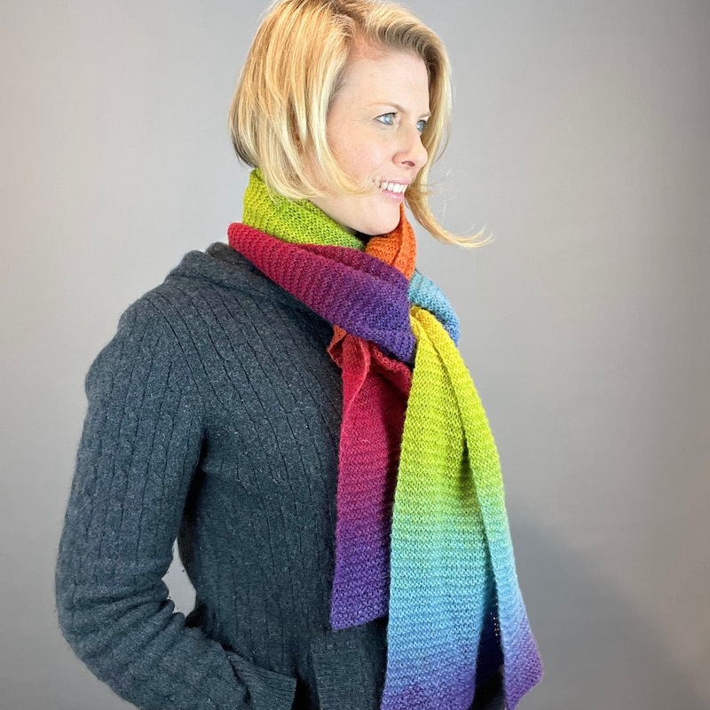 Kauni Effektgarn Garter Stitch Scarf Knitting Kit | Kauni Effektgarn & Knitting Pattern (#245)