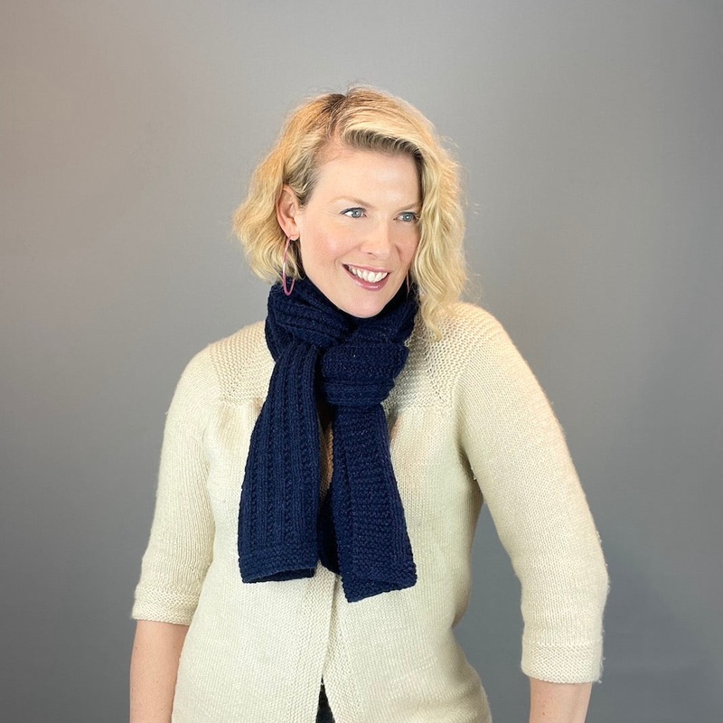 Double Broken Rib Scarf (Aran version) Knitting Kit | Queensland Kathmandu Aran & Knitting Pattern (#003A)