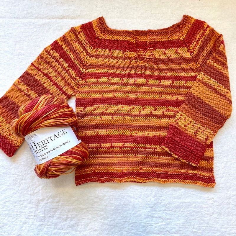 Easiest Baby Sweater Ever (Cascade Heritage version) Knitting Kit | Cascade Heritage Prints & Knitting Pattern (#320D)