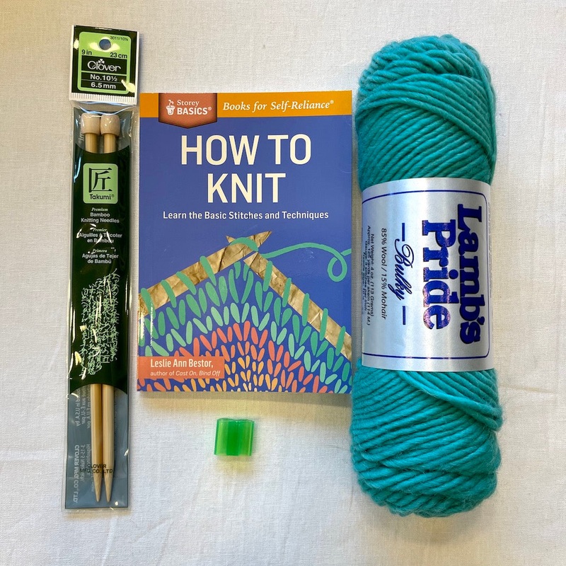 Beginning Knitting Kit (Basic) | Lamb’s Pride Bulky & Knitting Instruction Book
