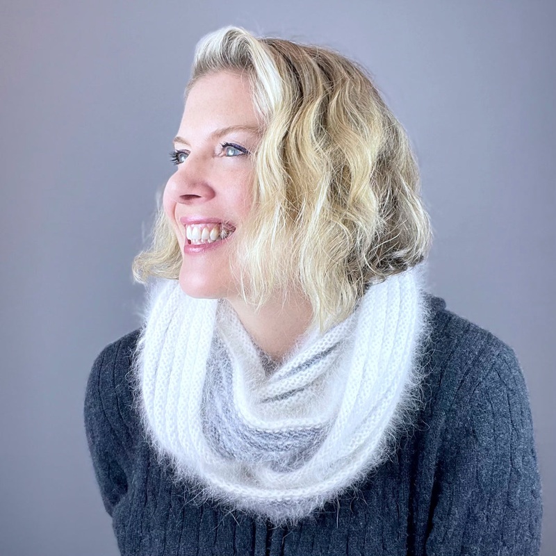 Angora Horizontal Ribbed Cowl (small version) Knitting Kit | Galler Belangor, Artyarns Merino Cloud, & Knitting Pattern (#316)