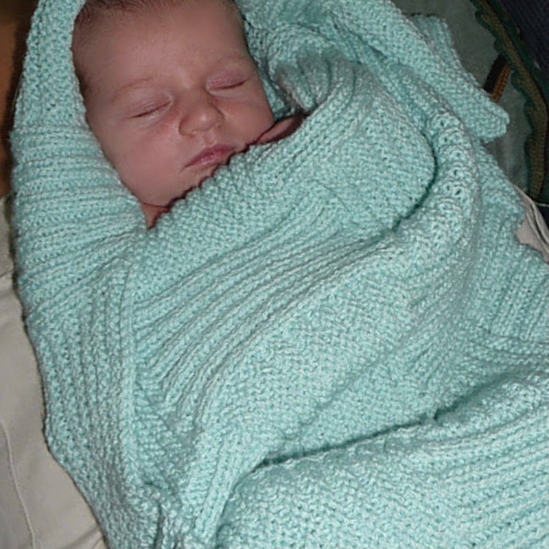 Rib & Garter Ridge Baby Blanket Knitting Kit | Karabella Aurora 8 & Knitting Pattern (#184)