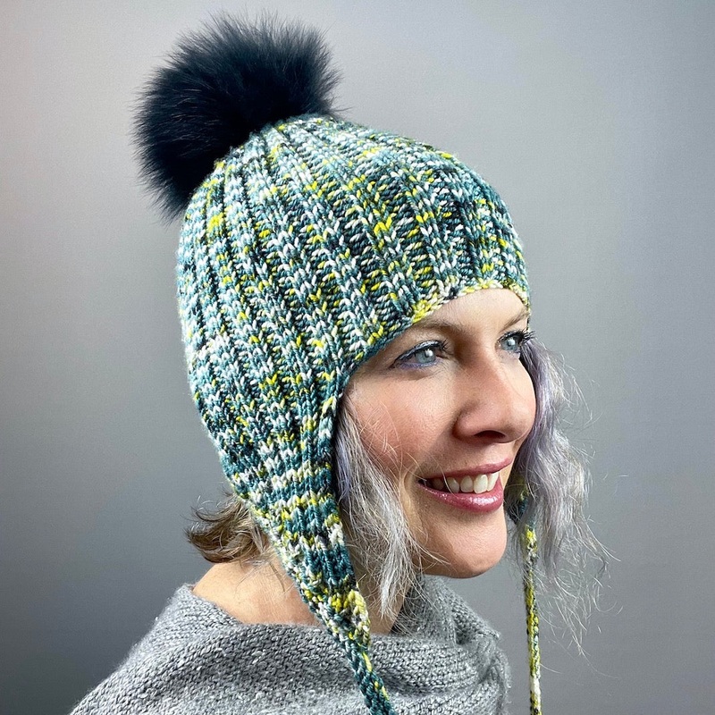 Easy Rib Earflap Hat Knitting Kit | Baah Sonoma & Knitting Pattern (#329)