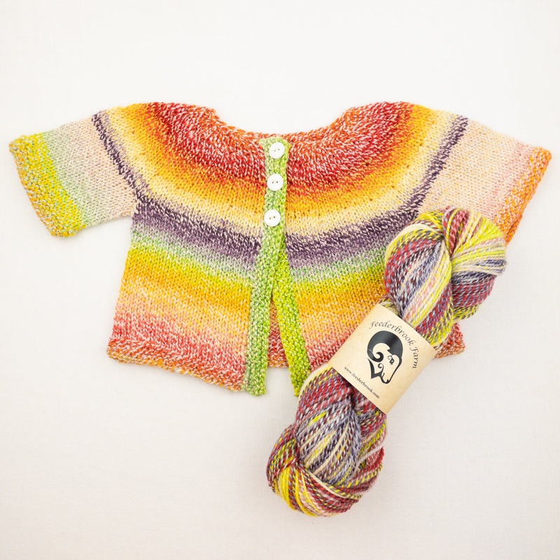 Knitbot Yoked Cardigan Knitting Kit | Feederbrook Farm Entropy DK & Knitting Pattern