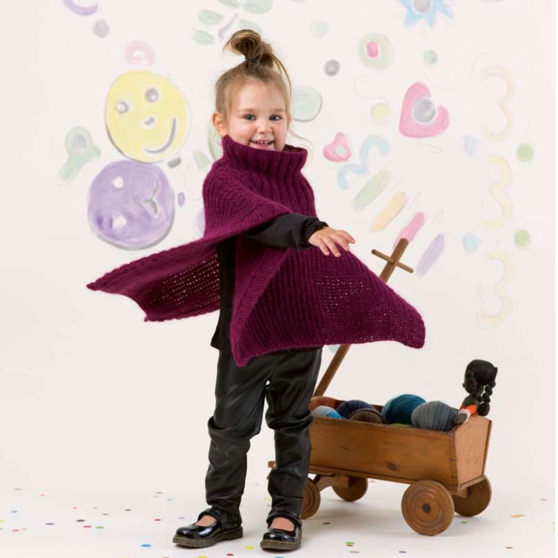 Kid’s Poncho Knitting Kit | Lang Yarns Malou Light & Knitting Pattern (240-01)