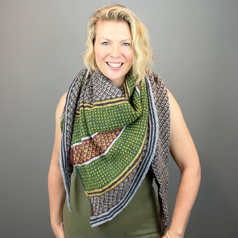 Slip Stitch Party Shawl Knitting Kit | Rowan Felted Tweed