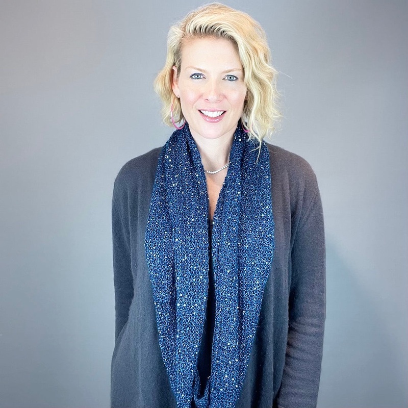 Windowpane Cowl (Long & Twisted Version) Knitting Kit | Hand Maiden Camelspin, Artyarns Beaded Mohair and Sequins & Knitting Pattern (#291)