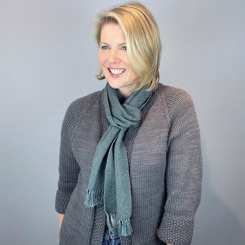 mYak and Silk Woven Scarf Kit | mYak Baby Yak Medium, Lantern Moon Indochine Silk & Weaving Pattern (#400)