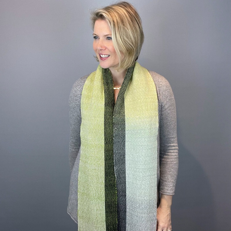 Ombre Woven Scarf Kit | Artyarns Merino Cloud, Freia Superwash Merino Silk Sport & Weaving Pattern (#399)