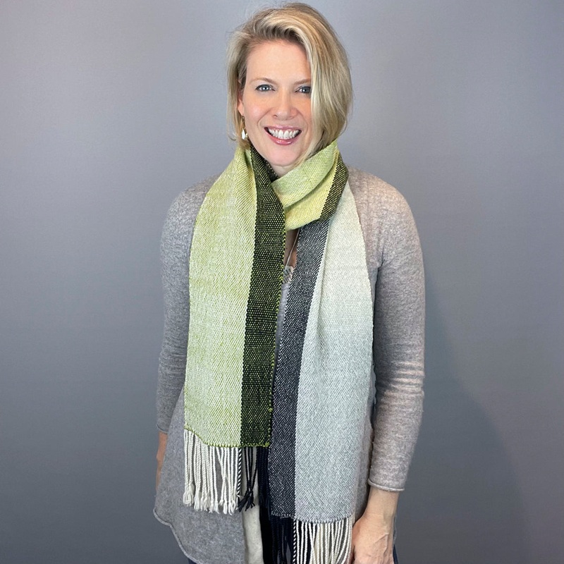 Ombre Woven Scarf Kit | Artyarns Merino Cloud, Freia Superwash Merino Silk Sport & Weaving Pattern (#399)