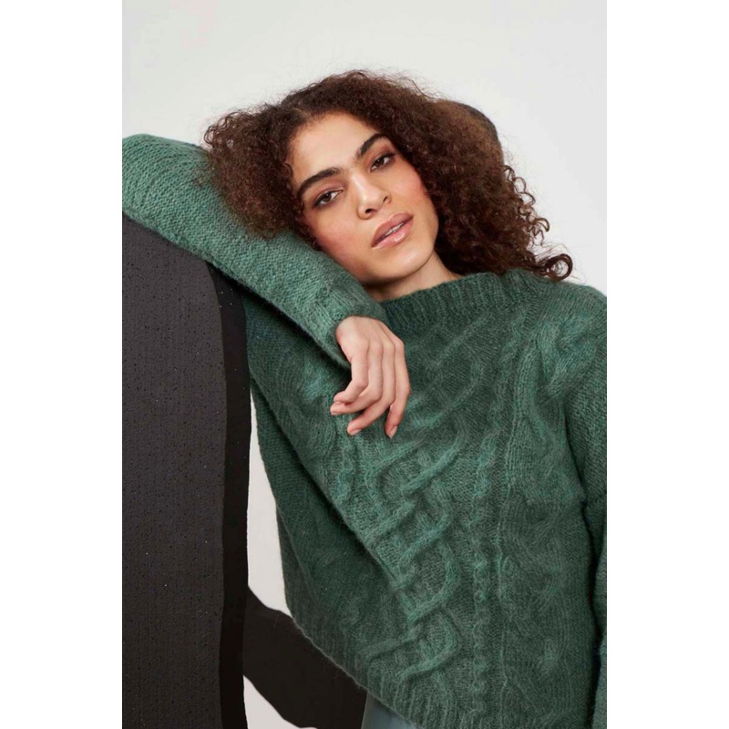 Cabled Pullover Knitting Kit | Lang Yarns Malou Light & Knitting Pattern (269-40)