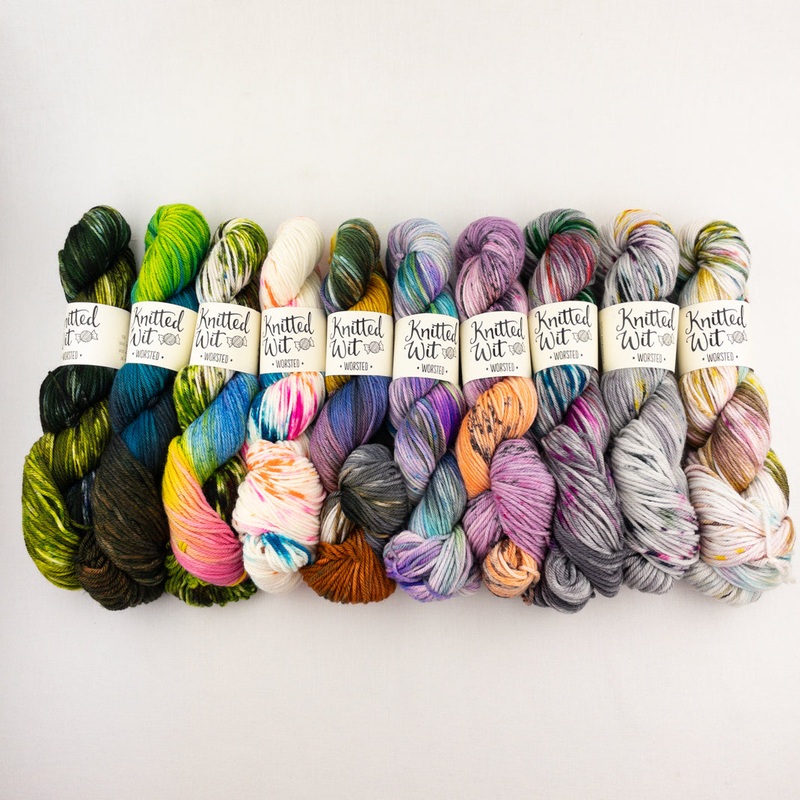 Knitted Wit Merino Worsted|Baby Love|You’re Doing a Really Great Job|Unicorn Farts|Kelp Cake|Jello Salad|Ice Ice Baby|Buttermints|Spooky Baby|Violent Affection|Unicorn Giggles|Joshua Tree National Park|Haleakala National Park|Watery Tart|Love is Love|Quil