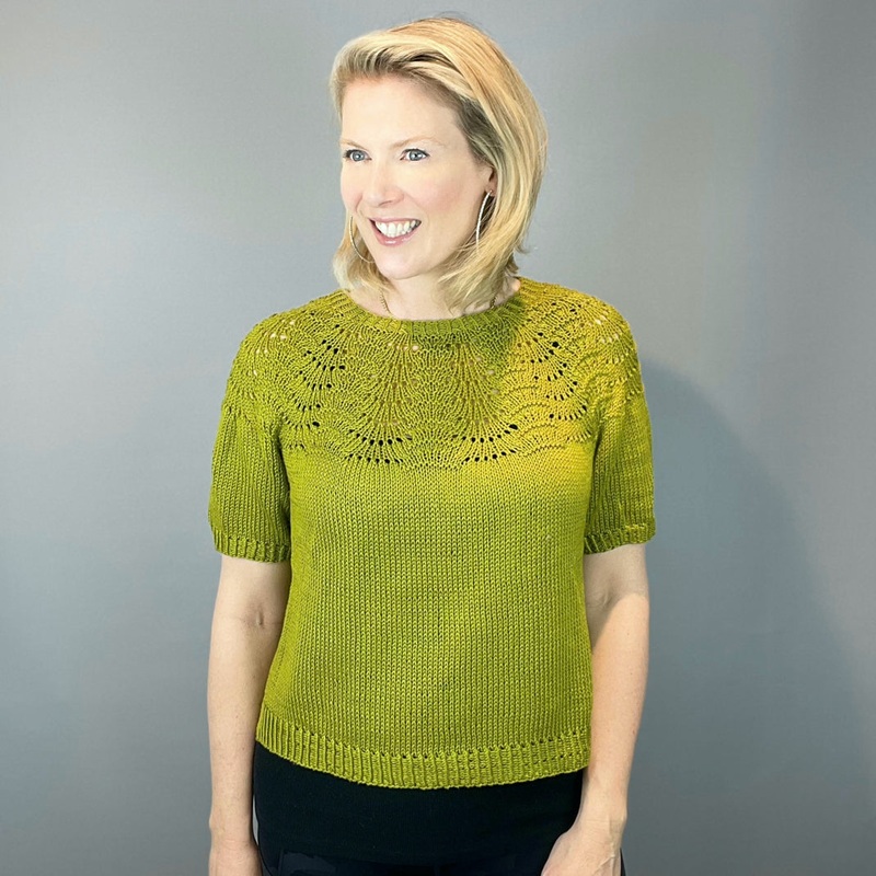 Peacock Tee Knitting Kit | Cascade Ultra Pima Cotton