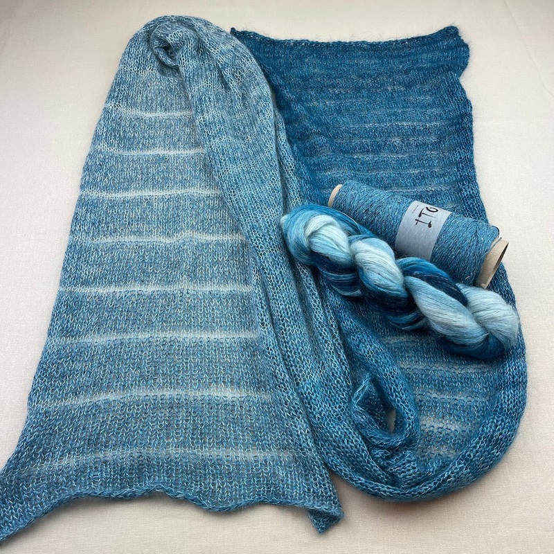 Shibui Spectrum Scarf Knitting Kit | Ito Kinu, Artyarns Mohair Ombre & Knitting Pattern