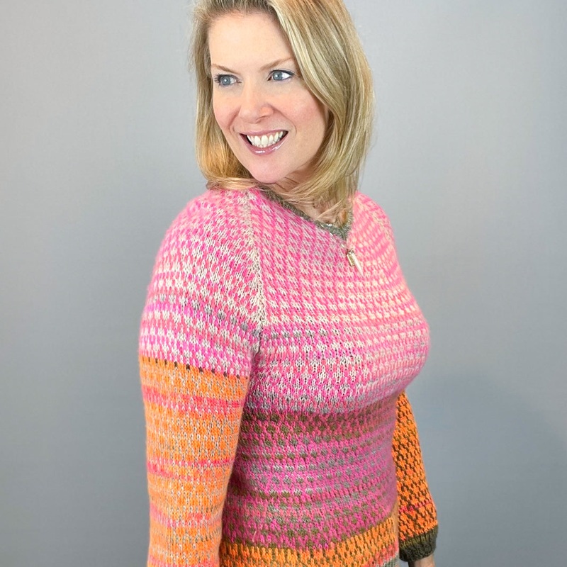 V-Neck Stranded Top Knitting Kit | Artyarns Cashmere Ombr