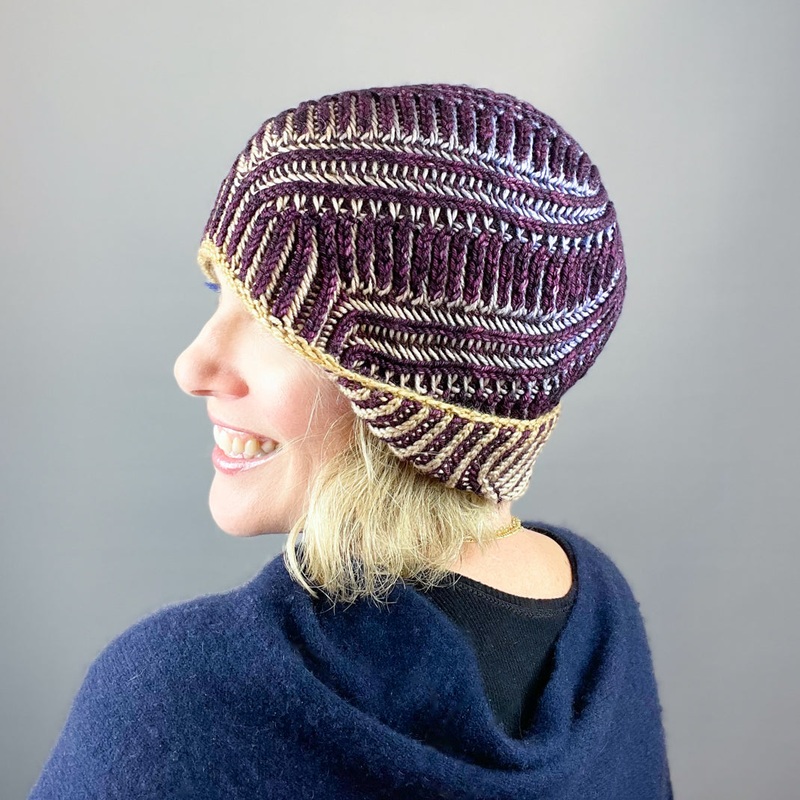 Brioche ShareCare Hat Knitting Kit | Freia Handpaints Superwash Merino Silk Worsted & Anzula For Better or Worsted