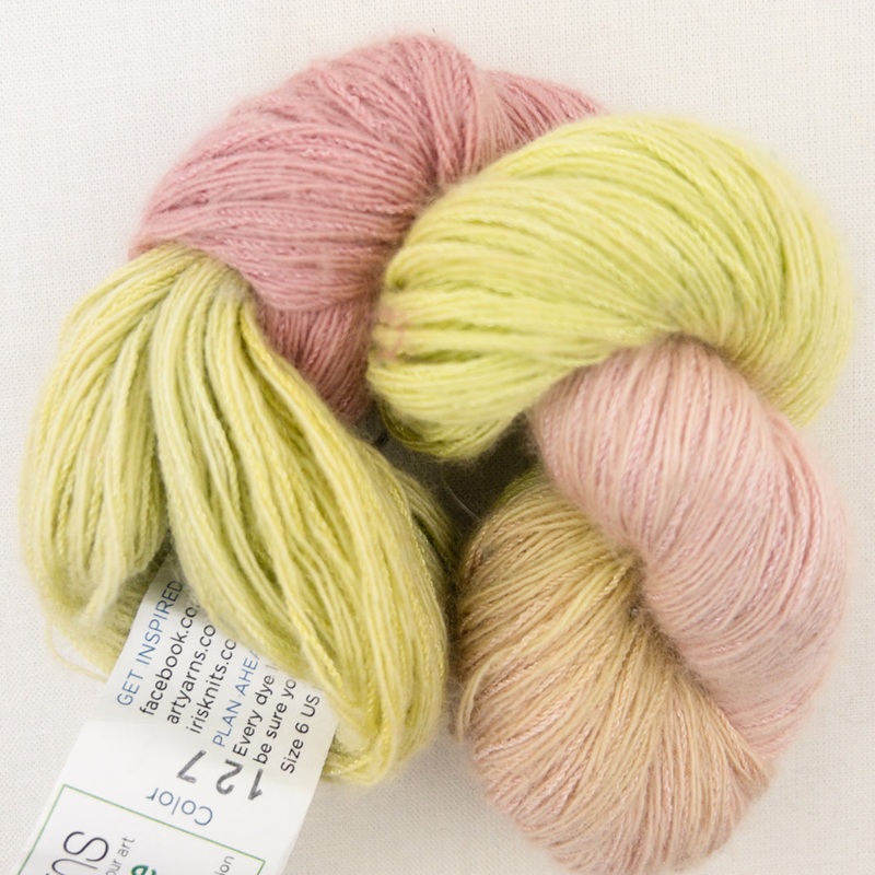 Artyarns Cashmere Sock|1015 – multi with pink|127 – blush and green|404 – butter yellow|2294 – variegated mint|164 – tan and green|115 – variegated coral|244 – red|1002 – greens|2284 – teal|2229 – variegated blue|226 – blue|H21 – dusky purple|916 – grey p