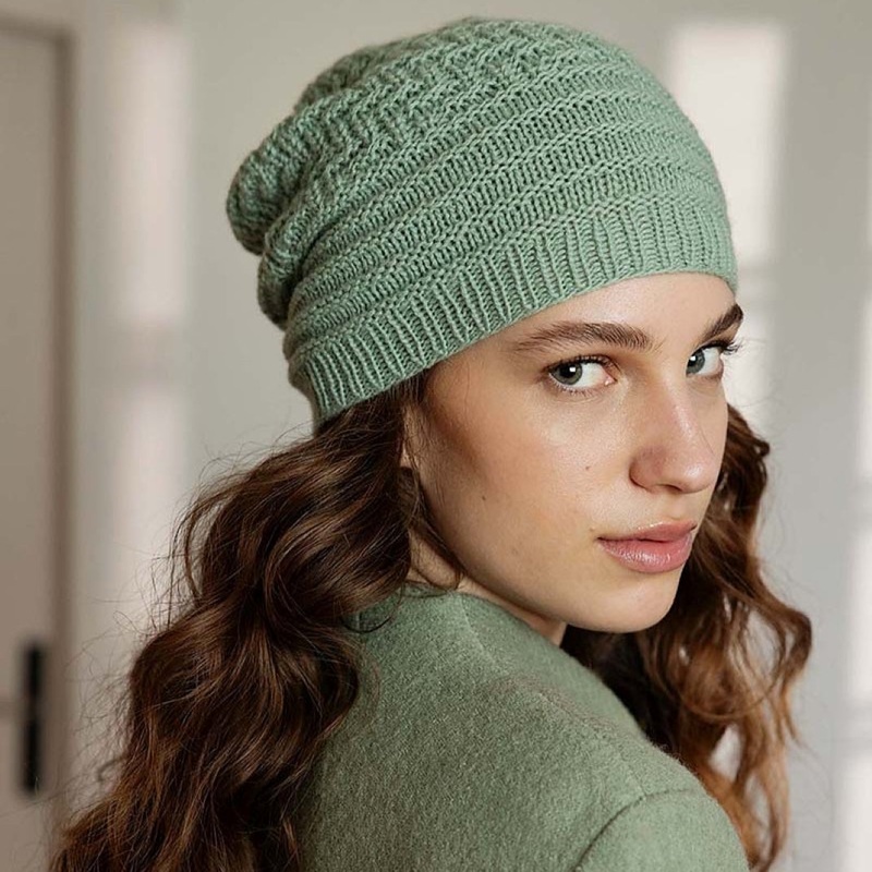 Bente Beanie Knitting Kit | Lang Yarns Cashmere Premium & Knitting Pattern