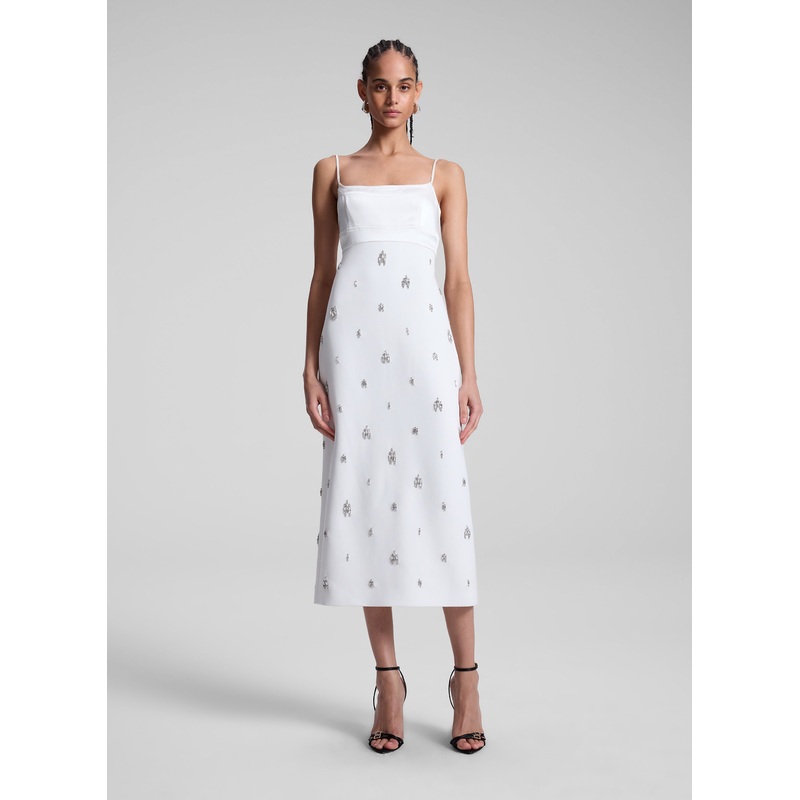 Alana Embellished Midi Dress|White|00|0|2|4|6|8|10|12|14