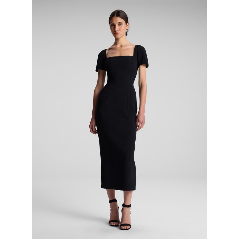 Elvie Midi Dress|Black|00|0|2|4|6|8|10|12|14
