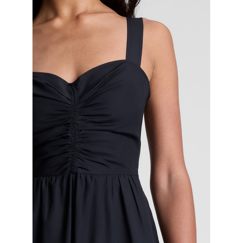 Lilah II Cotton Midi Dress|Black|00|0|2|4|6|8|10|12|14