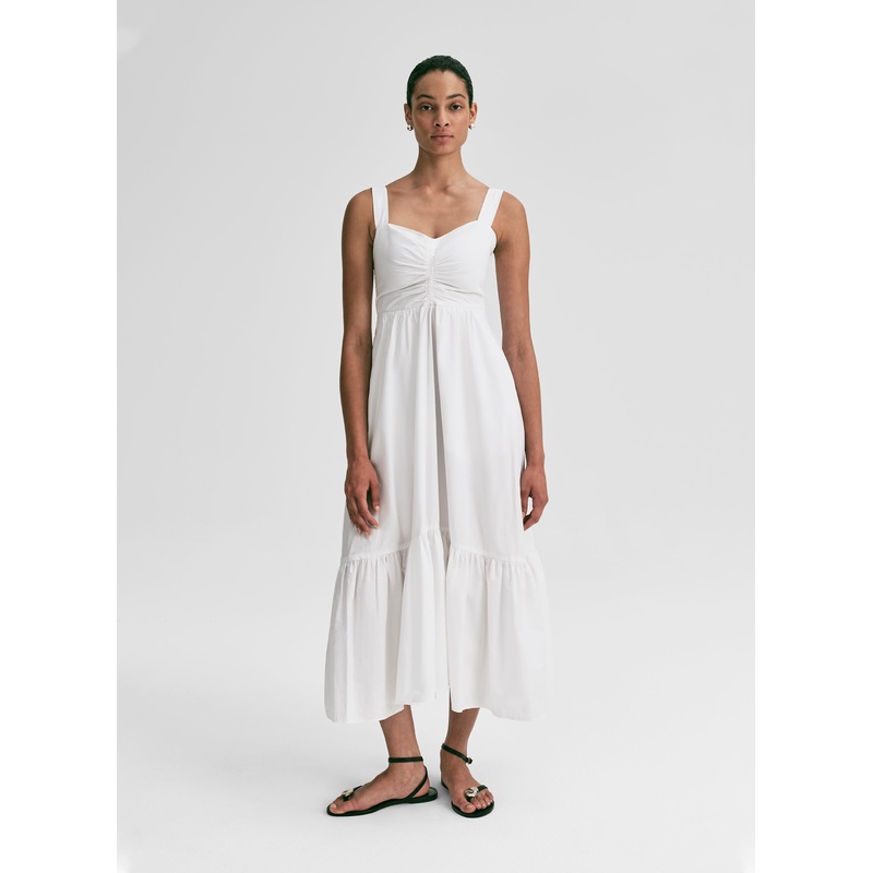 Lilah II Cotton Midi Dress|White|00|0|2|4|6|8|10|12|14