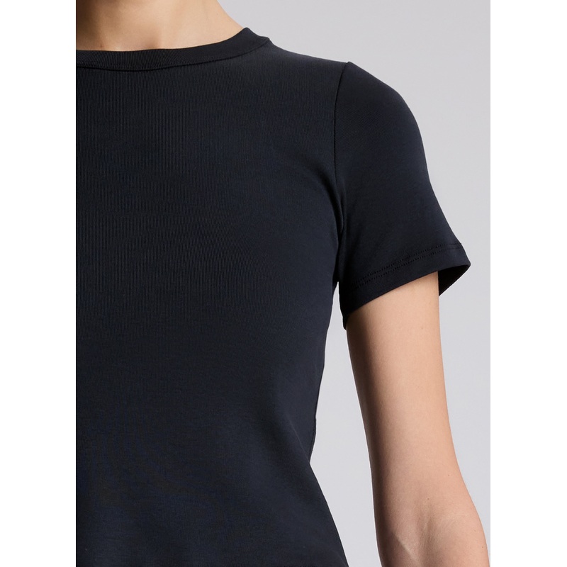 Paloma Cotton Rib Baby Tee|Black|XS|S|M|L|XL