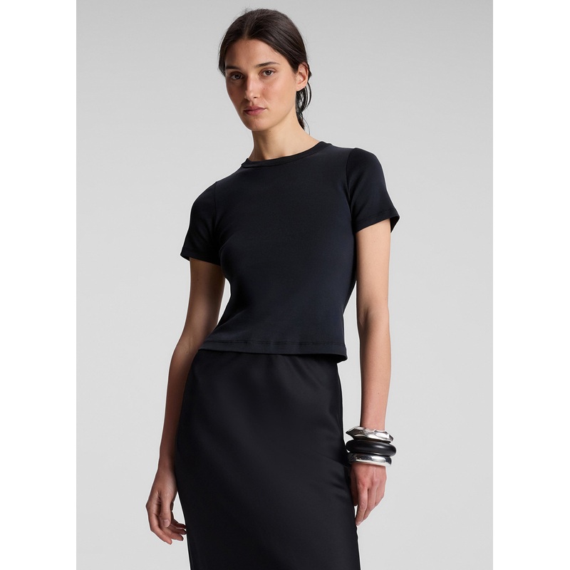 Paloma Cotton Rib Baby Tee|Black|XS|S|M|L|XL