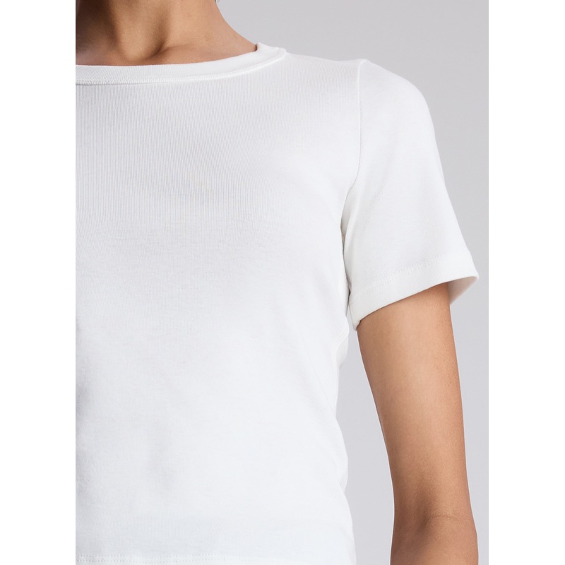 Paloma Cotton Rib Baby Tee|White|XS|S|M|L|XL