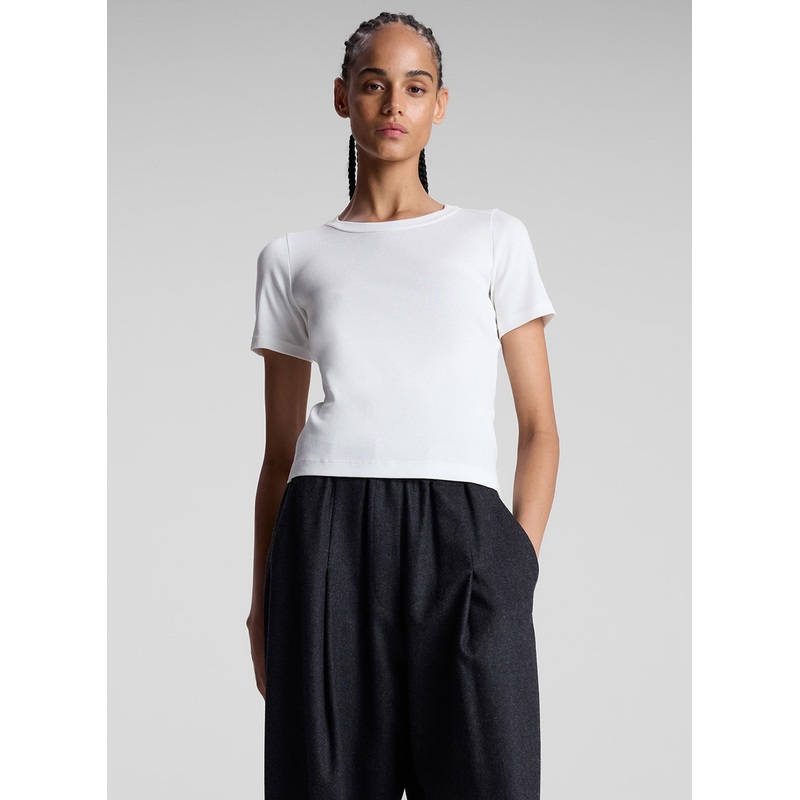 Paloma Cotton Rib Baby Tee|White|XS|S|M|L|XL