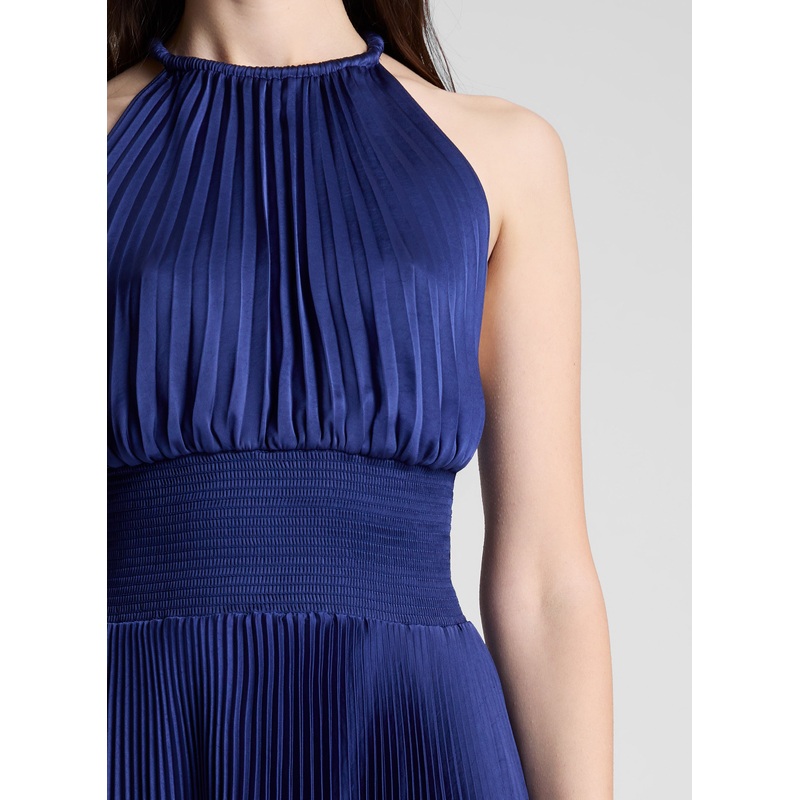 Renzo II Satin Pleated Dress|Riviera|00|0|2|4|6|8|10|12|14