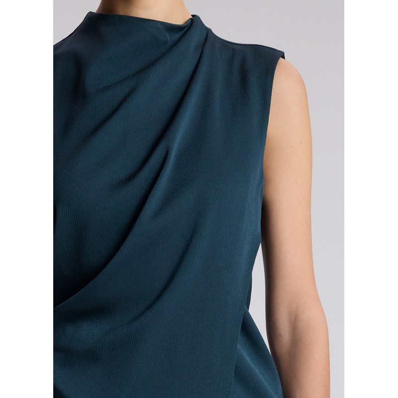 Amira Ruched Sleeveless Top|Malachite|00|0|2|4|6|8|10|12|14
