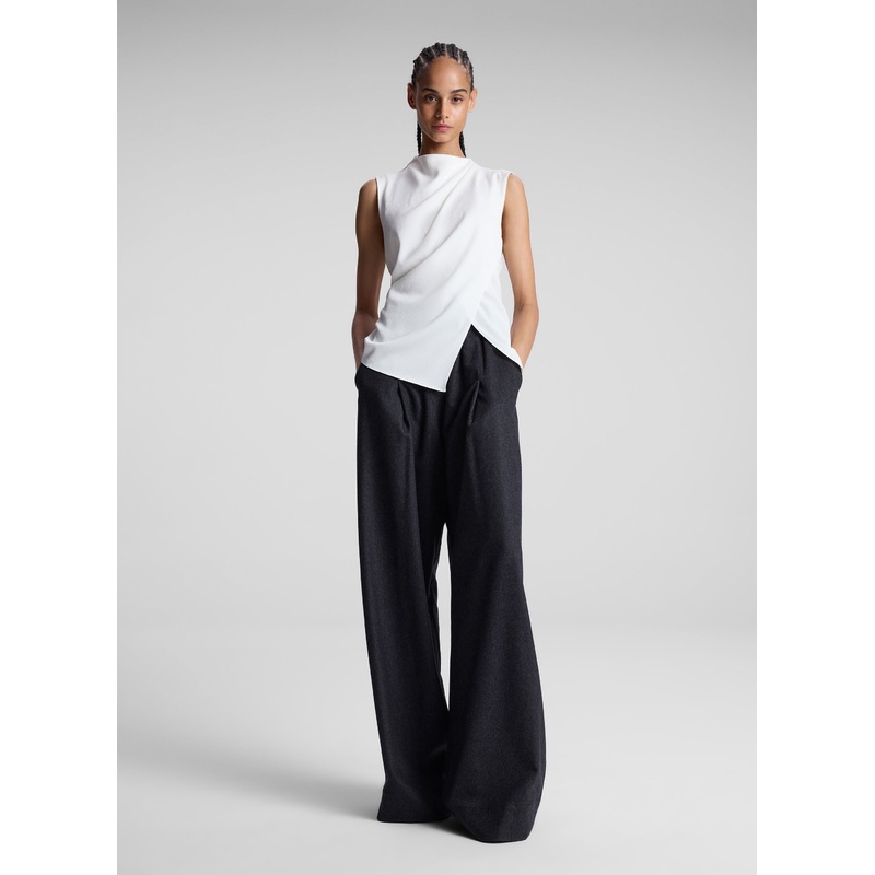 Amira Ruched Sleeveless Top|Off White|00|0|2|4|6|8|10|12|14