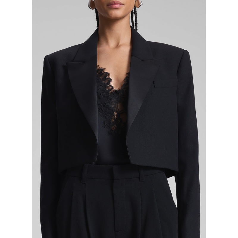 Anderson Cropped Tux Jacket|Black/Black|00|0|2|4|6|8|10|12|14