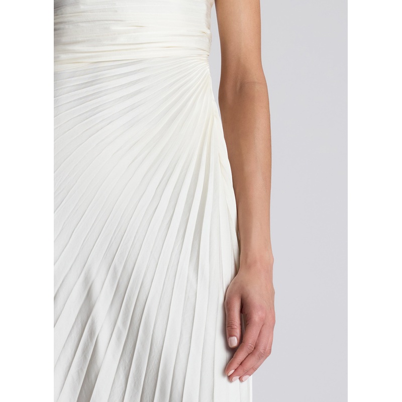 Bianca Strapless Pleated Maxi Dress