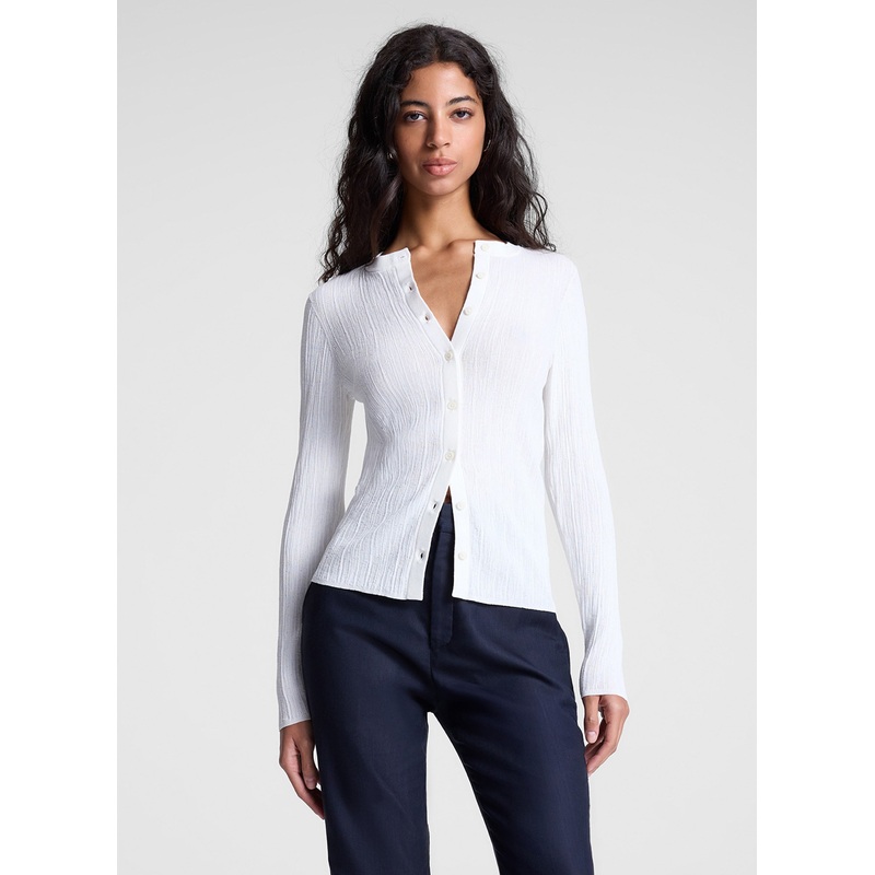 Fisher Fine Cotton Cardigan|Bright White|XS|S|M|L|XL