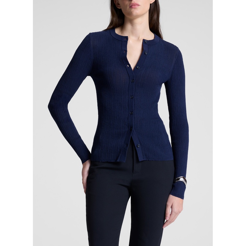 Fisher Fine Cotton Cardigan|Navy|XS|S|M|L|XL