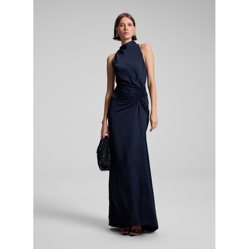 Inez Satin Gown|Dark Sapphire|00|0|2|4|6|8|10|12|14