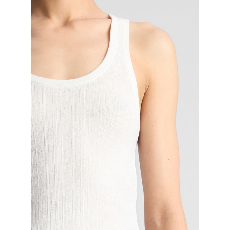 Iris Fine Cotton Knit Tank|Bright White|XS|S|M|L|XL
