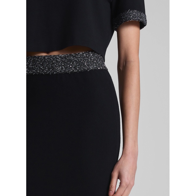 Jane Sequin Embellished Knit Midi Skirt
