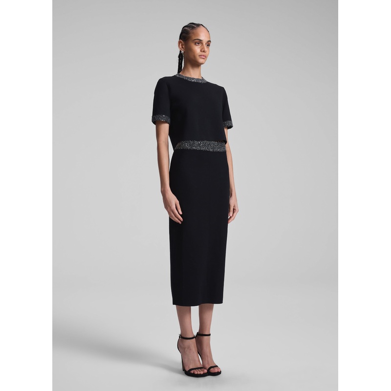 Jane Sequin Embellished Knit Midi Skirt