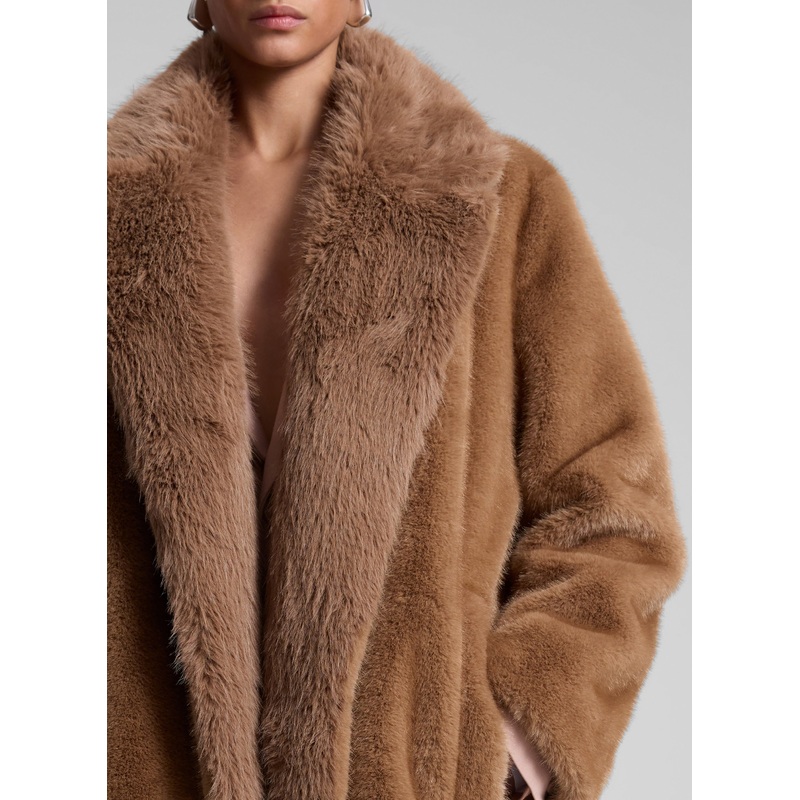 Nina Faux Fur Coat|Gobi Tan|XS|S|M|L|XL