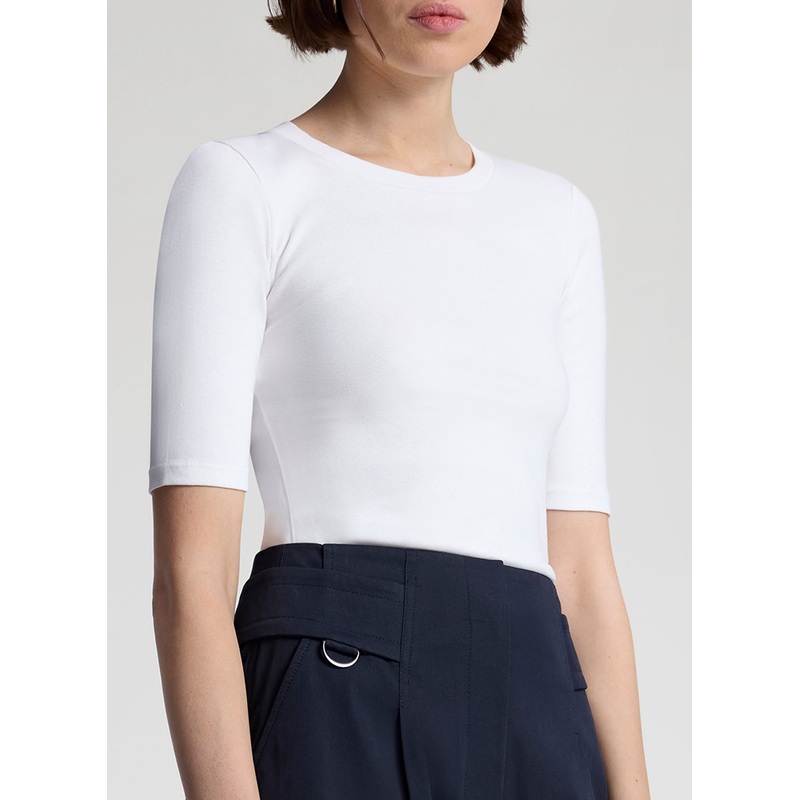 Rory Rib Tee|White|XS|S|M|L|XL