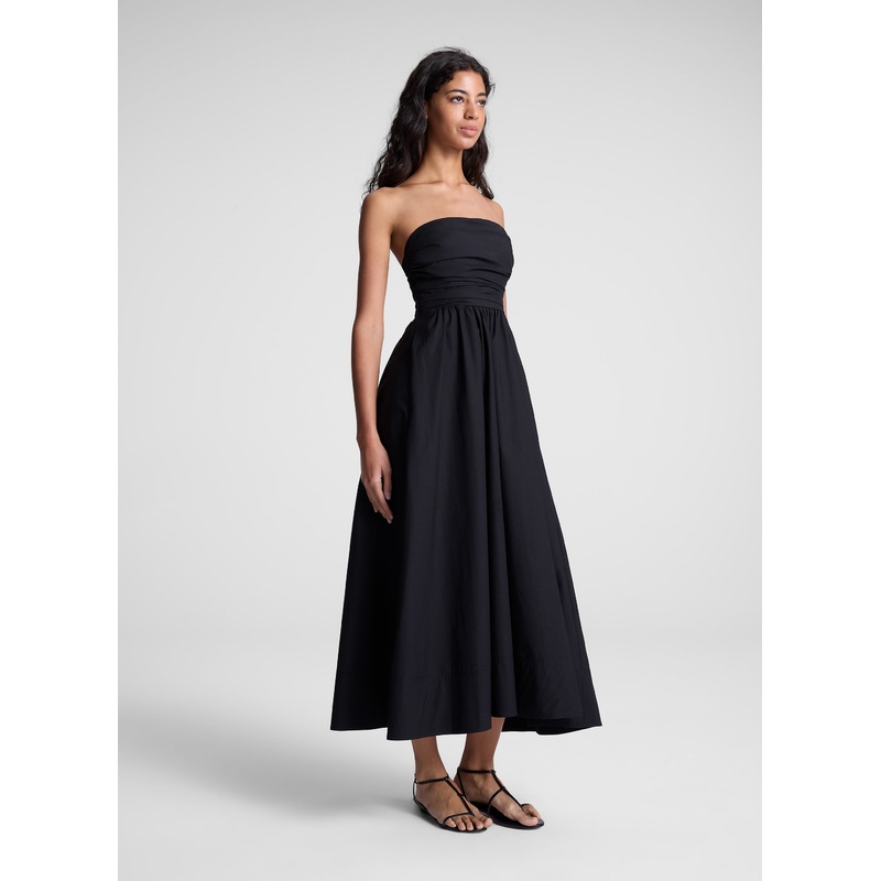 Tate Strapless Midi Dress|Black|00|0|2|4|6|8|10|12|14